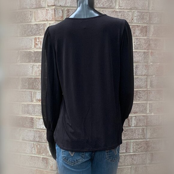 Calvin Klein M9HH7844 Crew Neck Chiffon Sleeve Blouse Sz S - Picture 8 of 16